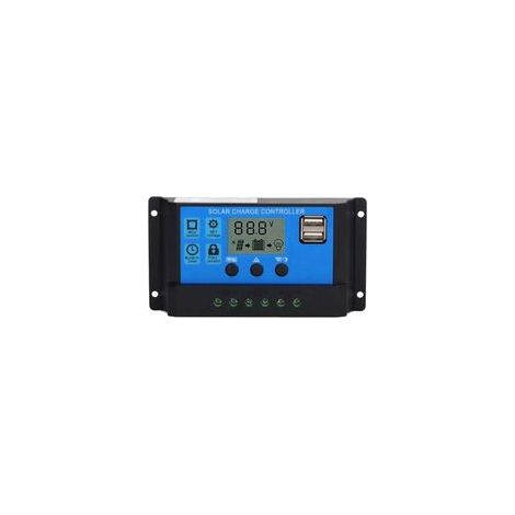 Contrôleur de Charge Solaire PWM 100A pour Panneau 12V/24V, Affichage LCD, Régulateur Photovoltaïque (1/4)