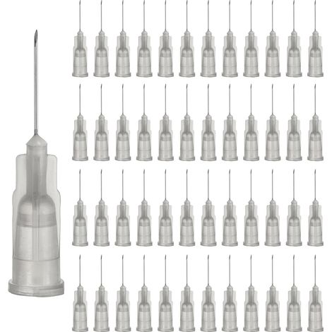 50Pcs Aiguilles De Distribution À Embout Acier Inox 27 Gauge Gris (1/5)