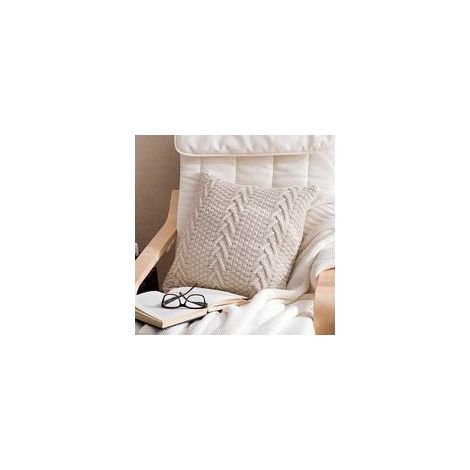 Housse de Coussin Décorative en Coton 18"x18", Beige