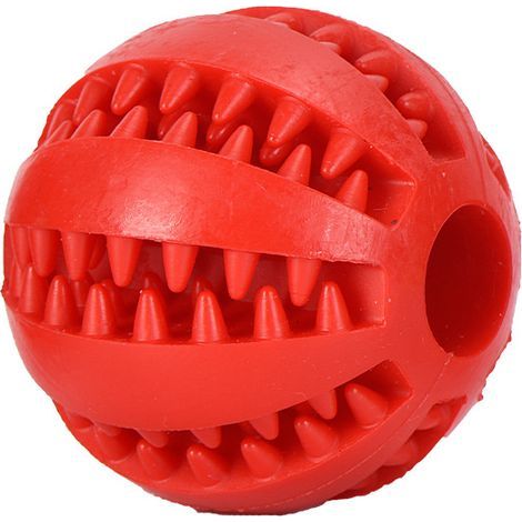 Jouet pour animaux de compagnie, boule de dentition en caoutchouc, jouet pour chien, résistant aux morsures et aux fuites, boule de pastèque, brosse à dents pour animaux de compagnie, 7cm (1/5)