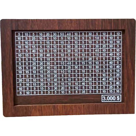 Tirelire en Bois Compteur Intégré Objectif Épargne 3000 Design Rétro Marron Foncé Boîte à Monnaie Solide pour Adultes (1/5)