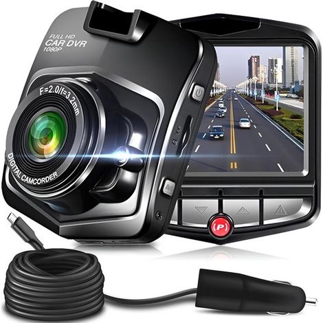 Telecamera da cruscotto per auto 1080p, mini telecamera da cruscotto con visione notturna, registrazione in loop e design compatto. (1/5)