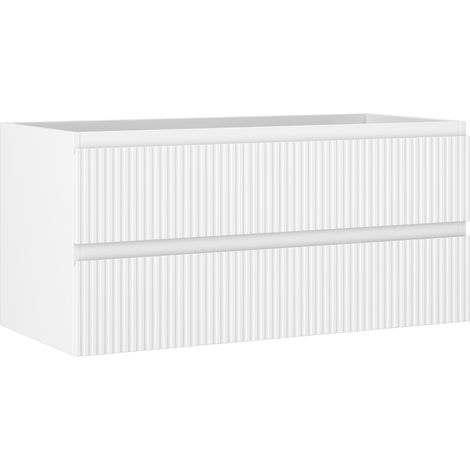 Mexen Rivel Badezimmerschrank 100 cm, 2 Schubladen, gerillt, weiß matt - 91A20-10047-2-BFF01 (1/5)