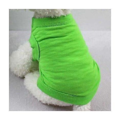 Ropa de verano para mascotas, para perros pequeños y medianos, camiseta de algodón liso, accesorios para perros, artículos para mascotas, chaleco para gatos, ropa para mascotas, tallas XS-3XL, verde c (1/5)
