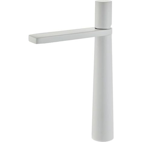 Robinet de lavabo - inox - blanc - monocommande - eau froide (1/5)