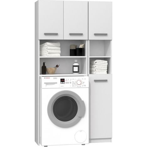 MAROL - Modern bathroom vanity - 96x30x183 - 4 doors+4 shelves (1/3)