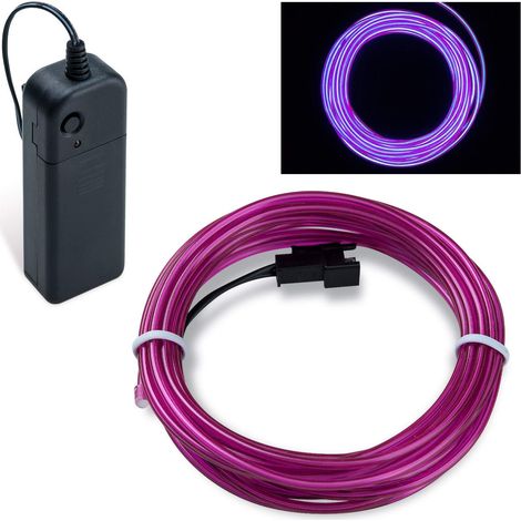 Ruban lumineux LED néon flexible (fonctionne sur piles), 3 modes d'éclairage  conception étanche, adapté à une utilisation en intérieur (violet, 5 m) [Classe d'efficacité énergétique A] (1/4)
