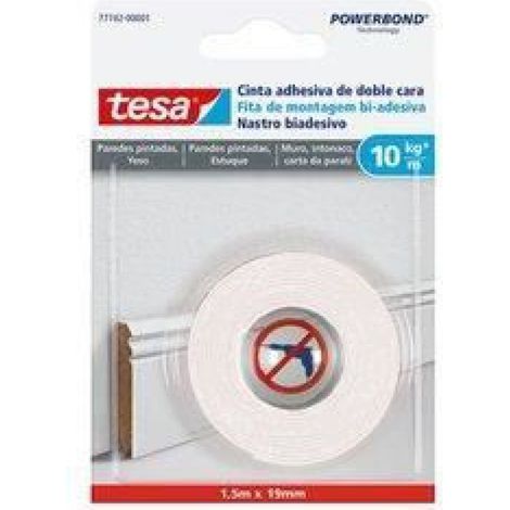 Nastro biadesivo per intonaco e carta da parati 19 mm x 1,5 mt 10 kg/mt Powerstrips