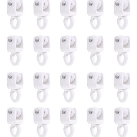Vorhangschienenrollen, altmodische Rollenschienen, Führungsschienen, gebogene Schienen, Haken, Zubehör, Schienen, Laufschienenhaken, Räder (15 Stück) (1/5)