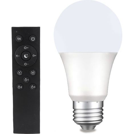 Ortviai Ampoule LED intelligente avec télécommande, dimmable sans fin et changement de couleur 3000K–6500K, culot E26, 12 W