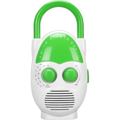Radio de Douche Portable AM / FM, Radio de Salle de Bain Suspendue avec Haut-Parleur intégré, Volume Réglable, Batterie Fonctionnant pour la Cuisine, Extérieur (1/5)
