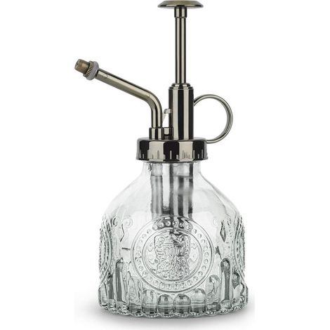 Flacon vaporisateur vintage en verre, 16,5 cm de hauteur, avec embout vaporisateur étanche haute performance pour plantes de jardin, fleurs et produits d'entretien – Blanc (1/5)