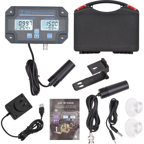 Testeur numérique de qualité de l'eau Wifi, analyseur mural 6 en 1 PH/EC/TDS/SEL/S.G/température, application de surveillance à distance, notification d'alarme pour laboratoire hydroponique d'aquarium (1/5)