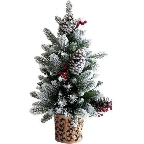 Sapin de Noël de 60 cm, sapin flocon de neige, petit sapin de Noël, décoration de bureau, sapin de Noël (1/5)