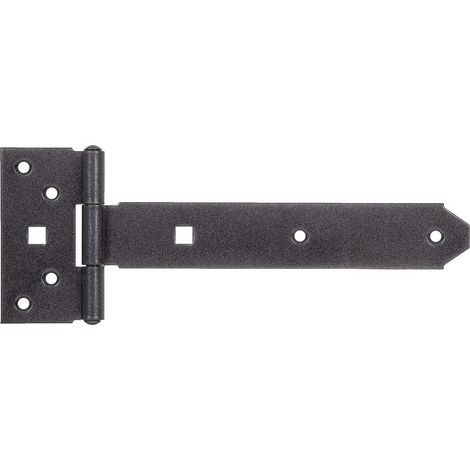 Penture anglaise avec goupille rivetée couleur noir diamant double plastification penture 192 x 34 mm charnière 45 x 90 mm (1/5)