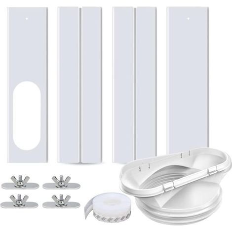 Kit de fenêtre de climatiseur portable Joint de fenêtre réglable pour climatiseur coulissant Kit de ventilation de fenêtre AC, plaque d'étanchéité de fenêtre réglable Plaque de kit de glissière (1/5)