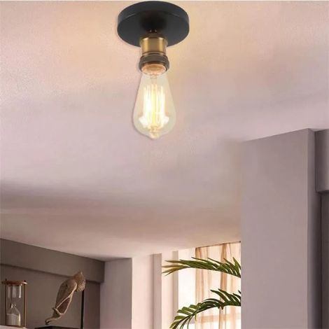 Plafonnier Vintage Industriel en Fer - - U-Do - 1x60W - E27 (1/4)