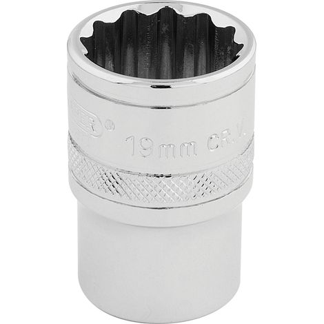 Draper 19mm 12-Point Square Drive Hi-Torq® Socket (1/2" Drive, Polished Chrome, Model 33231) (1/5)