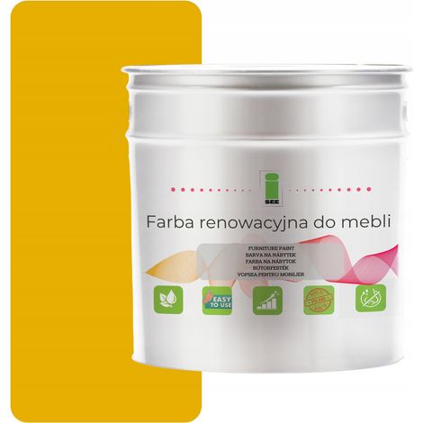 Vernice per mobili da cucina RAL 1004 giallo satinato 1L per frontali in legno 2 in 1 (1/5)