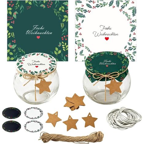 Set of 40 Christmas gift tags for small jam jars (1/5)