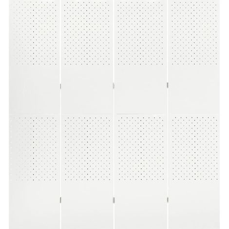 Divisorio Ambienti Divider per stanze Paravento a 4 Pannelli Bianco 160x180 cm in Acciaio (1/3)