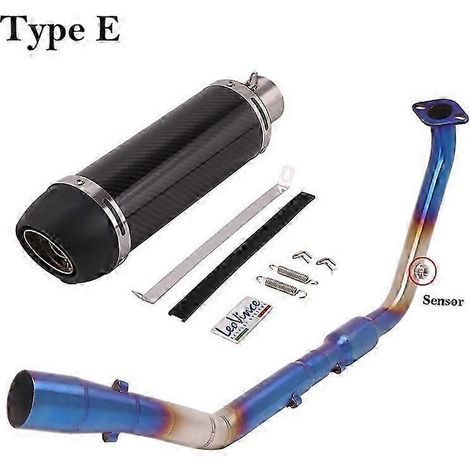 Sistema De Escape Completo Para Motocicleta, Silenciador De Tubo De Enlace Delantero Modificado De Carbono Para Yamaha Yzf R15 V3 V4 R125 Mt125 2020 -( Type E) (1/5)