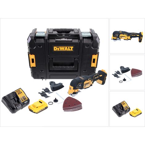 DeWalt DCS 355 D1 Akku Oszillierer Multitool 18 V Brushless + 1x Akku 2,0 Ah + Ladegerät + Zubehör + TSTAK