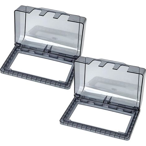 Lot de 2 Cache-Prises Étanches Muraux en ABS Protection Extérieure Anti-Éclaboussures pour Prise Électrique Boîtier Imperméable pour Usage Domestique Intérieur et Extérieur (1/5)
