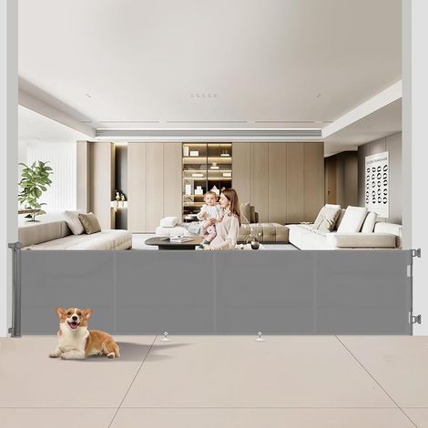 Barrière de Sécurité Rétractable 5M, Barrière Securite pour Escaliers, Couloirs et Portes, Utilisation Intérieure et Extérieure (1/5)