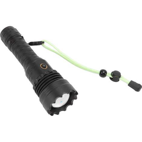 Lampe torche LED étanche 5800 lm, rechargeable par USB, idéale pour les situations d'urgence en extérieur, avec 5 modes d'éclairage et un zoom pour le camping. (1/5)