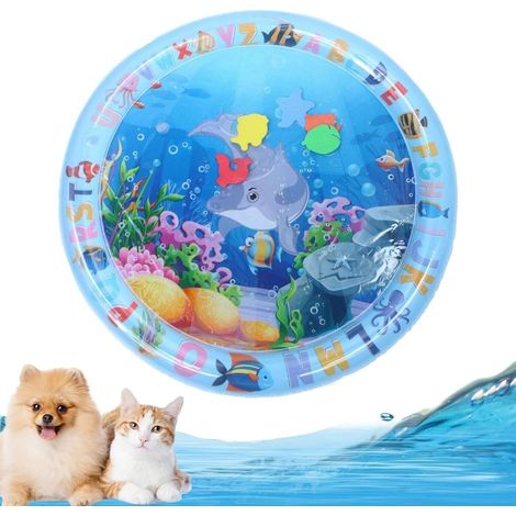 Sensorische Wasser Spielmatte, Sommer Wassersensorische Spielmatte, Katzen-Wasser-Spielmatte Im Sommer, Water Playmat Katzen Hund,Verdickte Wasserspielmatte Katze, Wassermatte für Katzen, Hunde (A) (1/5)