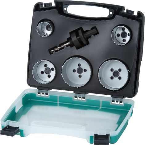 wolfcraft - Juego de coronas BiM "fontanería" para madera y metales Ø 25,35,43,54,83 mm - ref.5422000