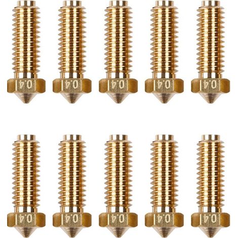 Buse d'imprimante 3D 0,4 mm/1,75 mm, haute température, résistante à l'usure, compatible avec Anycubic Kobra 2 (10 pièces) (1/5)