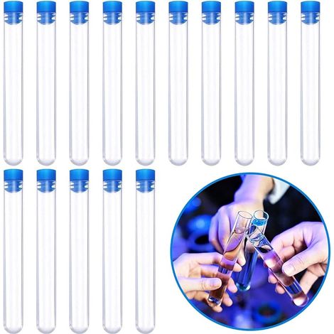 Tube Essai Plastique,Tube a Essai,30 Pièces Tubes à Essai en Plastique Transparent Éprouvette Avec Bouchon à Visser pour Laboratoire(150 x Ø16 mm) (1/5)