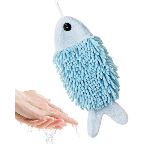 chenille Serviette et coussin absorbant à motif poisson