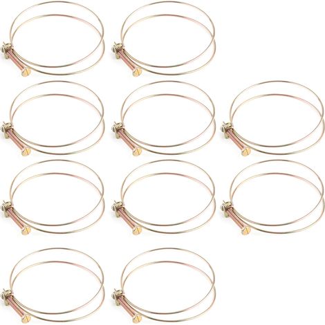 Collier de serrage double fil pour tuyau d'eau, collier à vis, fixation plomberie, diamètre 94-100mm, robuste et durable. (1/2)