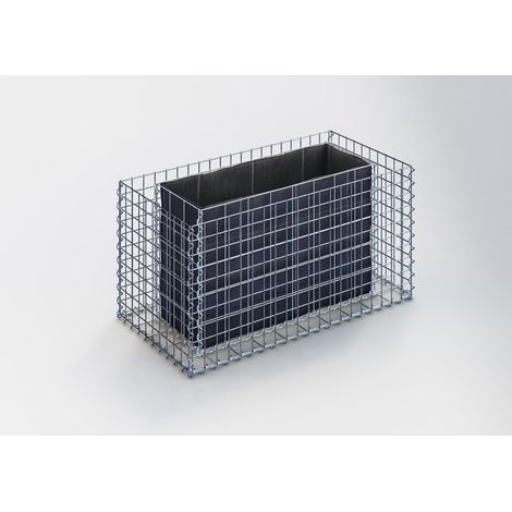 Gabiondeco - Jardinière Gabion. 100 cm x 50 cm x 50 cm (L x H x P). taille des mailles 5 x 5 cm. Épaisseur des parois 10 cm - Made in Germany (1/3)