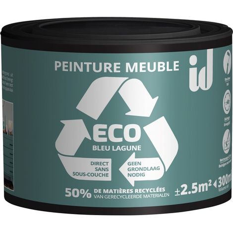 Peinture ECO  pour boiseries et meubles - bleu lagune  300ml - ID PARIS (1/3)
