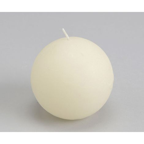 Amadeus - Bougie grande sphère 8 cm crème (lot de 6)