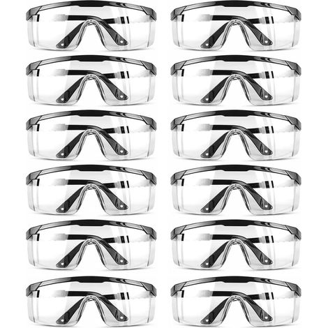 Lunettes de Protection, Lunettes Sécurité Réglables Lunette Anti Rayures Verres Transparents Bleu pour Les Lieux Travail Construction Bricolage Laboratoire Soudage (1/5)