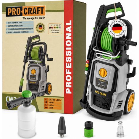 Limpiadora de alta presión Procraft CW2.0/160, 2000 vatios, 160 bar, 7,5 l/min + accesorios (1/5)