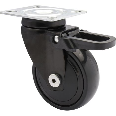 Wagner Lenkroller mit Feststeller RO2377 mit Kunststoff-Rad ø 50mm und Gleitlager - Möbelrolle Tragkraft 75kg, Stahl/Kunststoff schwarz (1/2)