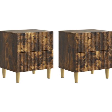 Nachttisch 2 pcs Geräucherte Eiche 43 x 34,5 x 48 cm vidaXL