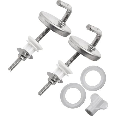 (2 pièces) 2 charnières de siège de toilette en acier inoxydable avec rondelle de montage, pièces de rechange, connecteur de montage pour couvercle de toilette (1/5)