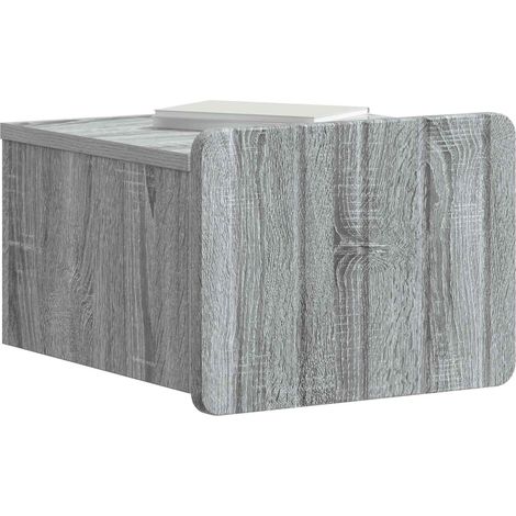 Maison Exclusive - Mobiletto da notte a muro Grigio Sonoma 33 x 34,5 x 24 cm