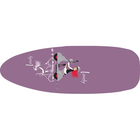 MSV – Bügelbrettbezug, 100 % Baumwolle – 3 mm Polyesterwattierung – Schnellverschluss mit Kordelzug – Maschinenwaschbar bei 40 °C – Maße: 125 x 43 cm (1/2)