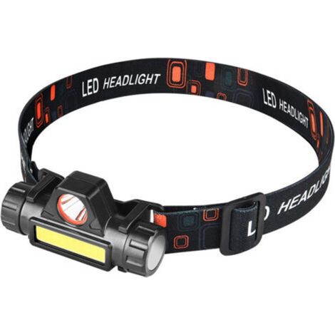 Lampe frontale LED rechargeable USB – Étanche IPX4, 1000 lm, 3 modes (blanc/rouge/stroboscope), batterie intégrée 2000 mAh – Idéale pour le camping, la pêche nocturne et le vélo