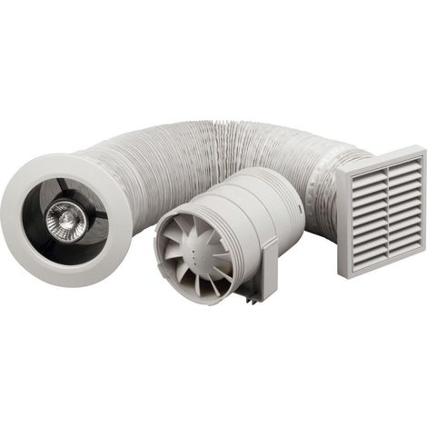 Zehnder – Kit de ventilation VMC simple flux 100 mm – Débit max 90 m³/h – Avec minuterie et éclairage 12V – ZSR100LTSK (1/2)
