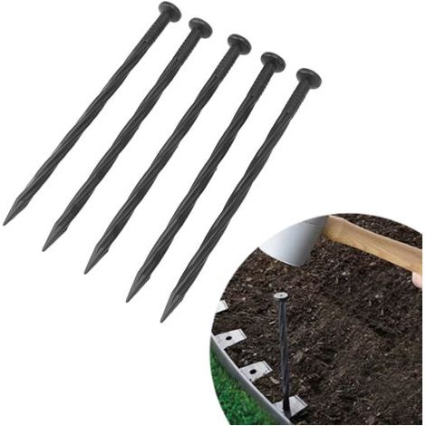 RHG Lot 50 piquets ancrage plastique bordures paillage solide (1/5)
