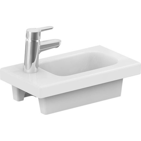 Lave-mains CONNECT SPACE avec plage pour robinet à gauche 450 x 250 x 130 mm blanc IDEAL STANDARD